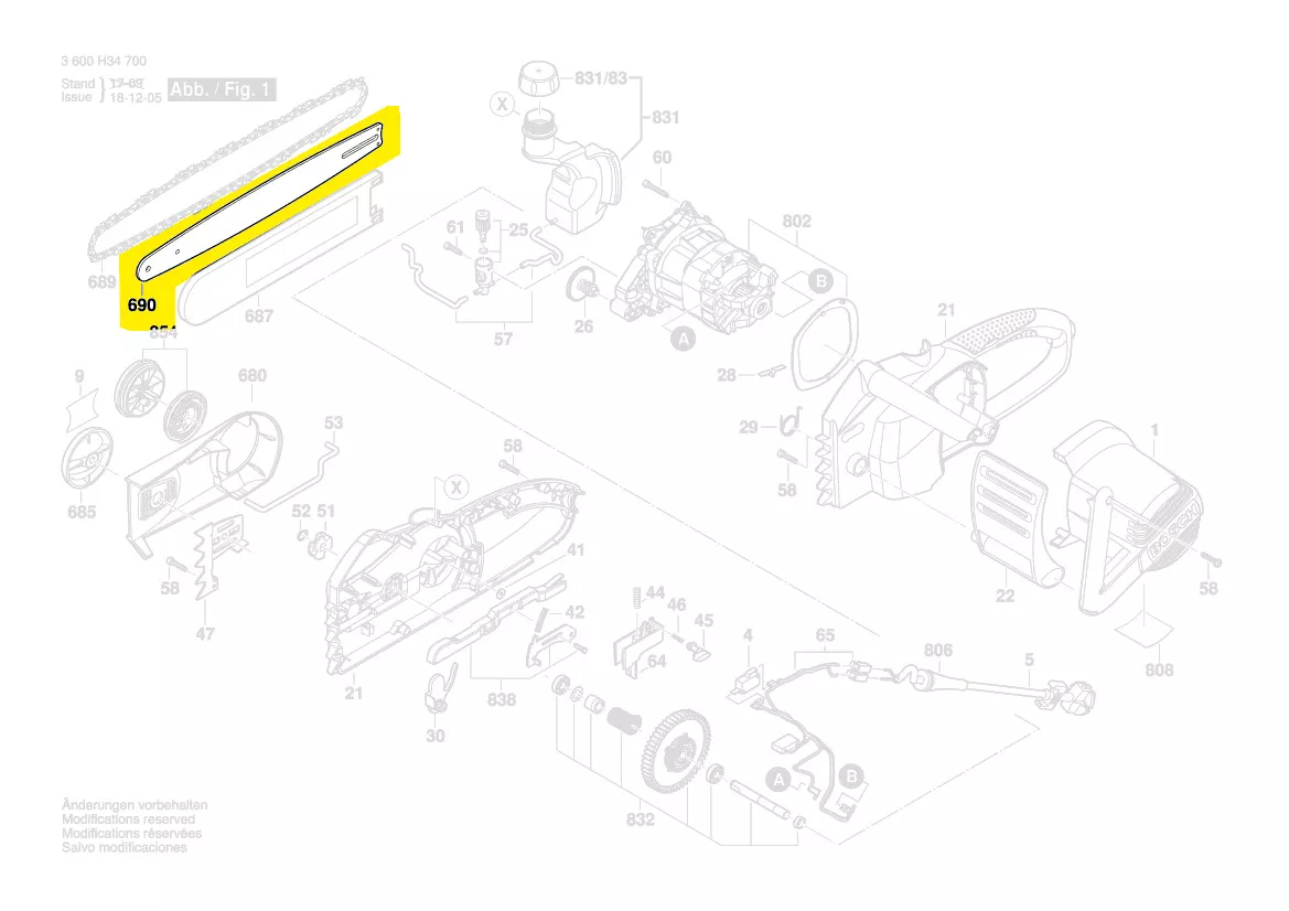 Guide-chaine longueur 45 cm